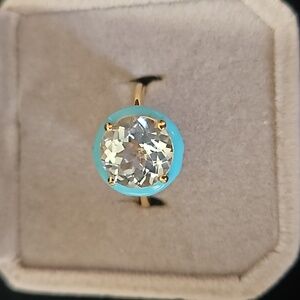 SkyBlue Topaz and Zircon Ring